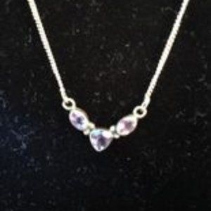 17 and 3/4 inch amethyst necklace